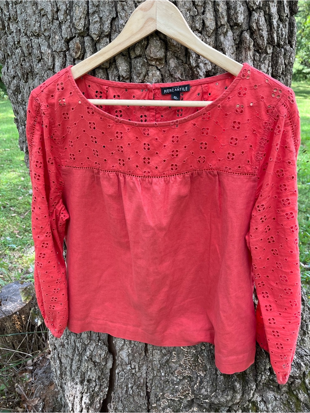 ⭐️J. Crew Mercantile Eyelet Blouse in size XL
